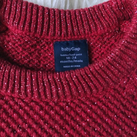 Red Sweater with Silver Threading - Picture 3 of 4